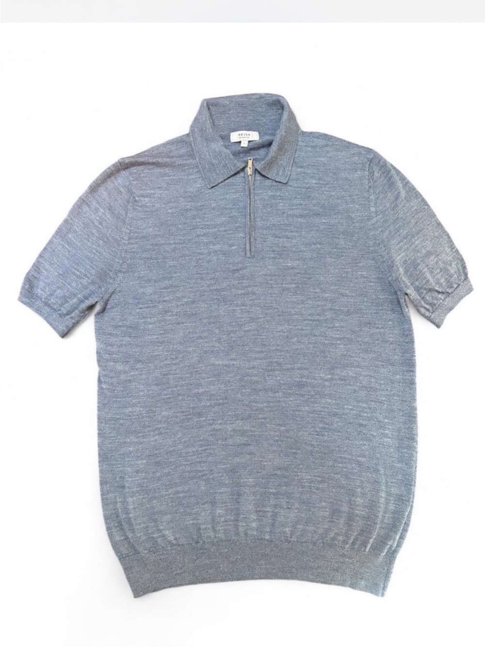 Reiss Maxwell 100% Merino Wool Polo Shirt Size L